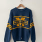 1980s Vintage University of Michigan Maize and Blue Knit Sweater 1984 Never Worn Deadstock NWT