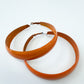 1960s Vintage Orange Hoop Metal Statement Earrings