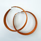 1960s Vintage Orange Hoop Metal Statement Earrings