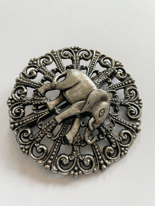 1970s Vintage Elephant Belt Buckle by Buxton 1971