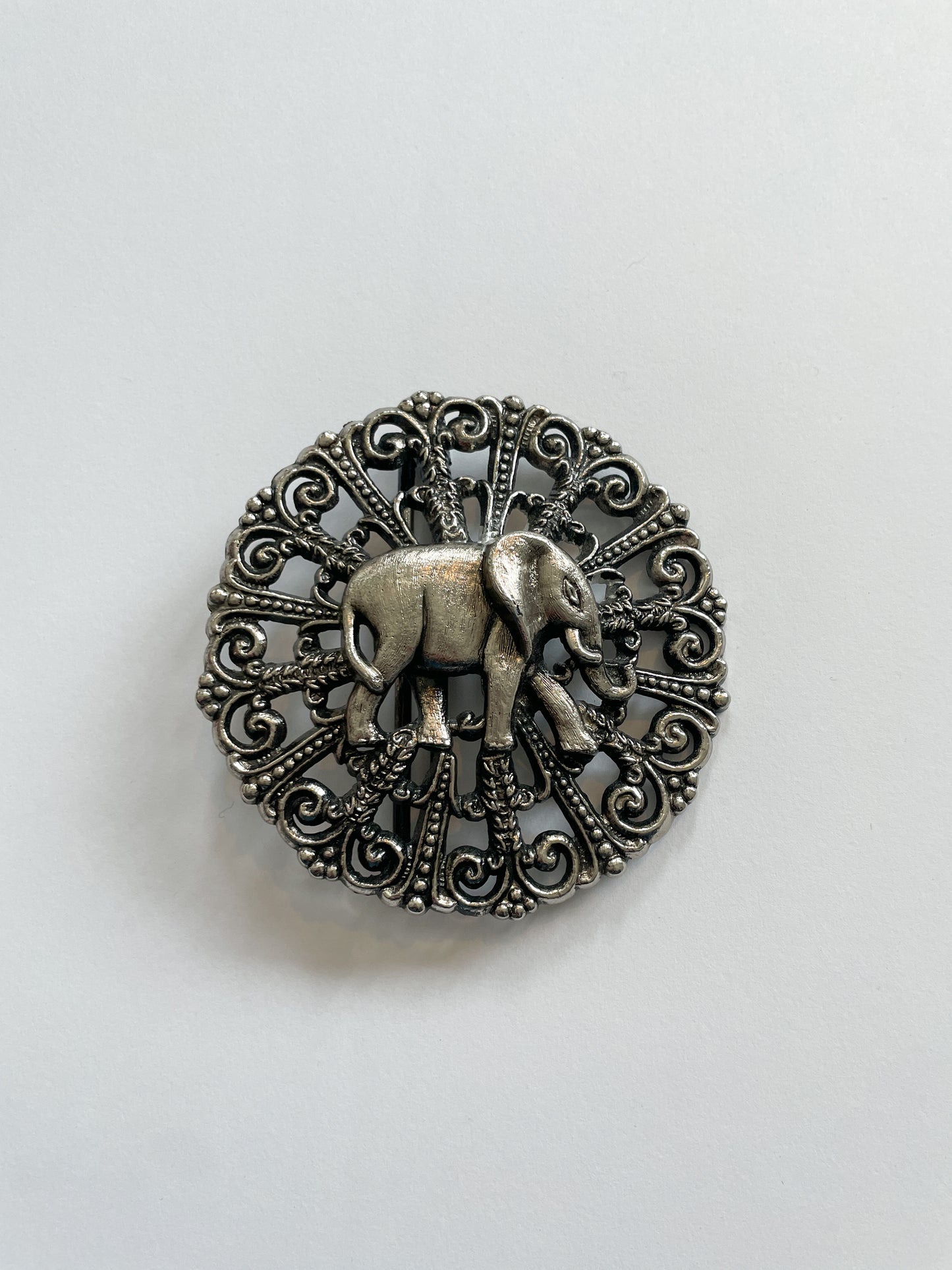 1970s Vintage Elephant Belt Buckle by Buxton 1971