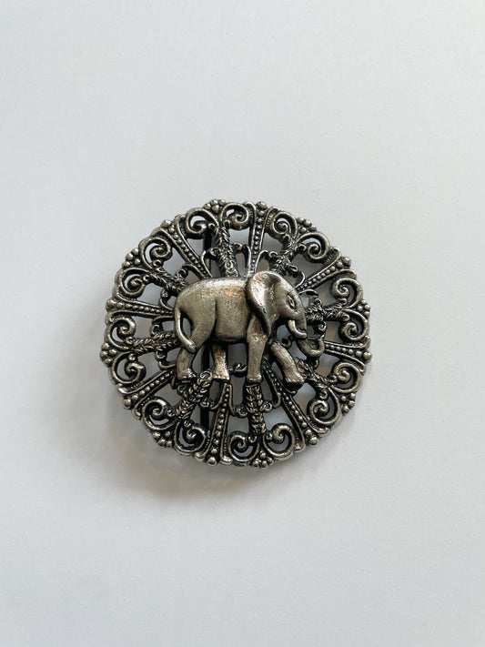 1970s Vintage Elephant Belt Buckle by Buxton 1971