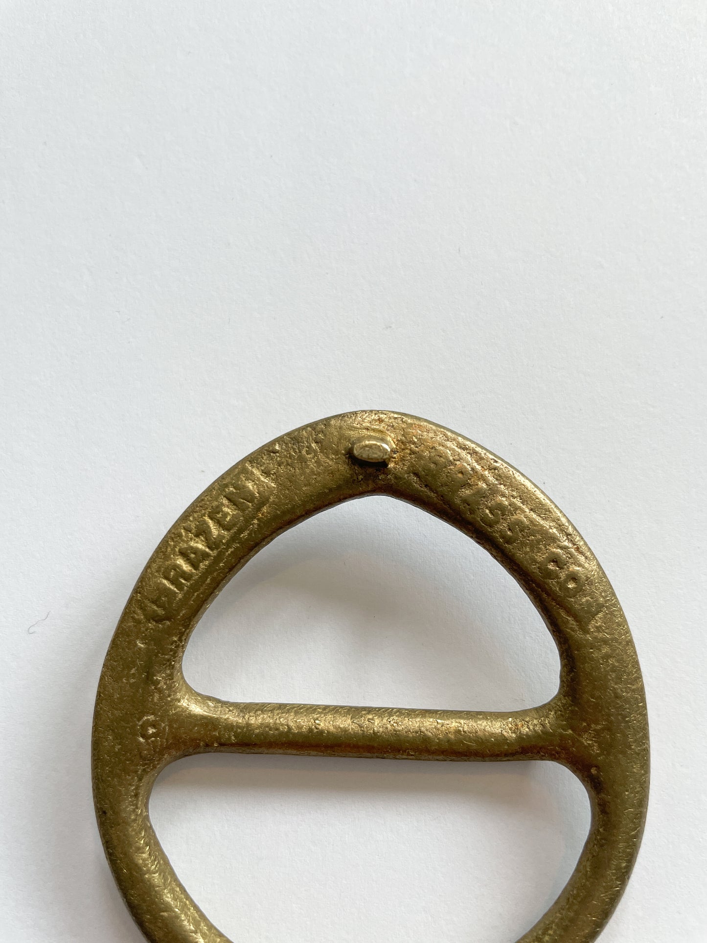 1970s Vintage Asymmetrical Brass Belt Buckle by Brazen Brass Co