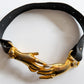 1970s Vintage Holding Hands Clasping Georges Mailian Inspired Leather Belt by Park Lane