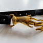 1970s Vintage Holding Hands Clasping Georges Mailian Inspired Leather Belt by Park Lane