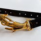 1970s Vintage Holding Hands Clasping Georges Mailian Inspired Leather Belt by Park Lane