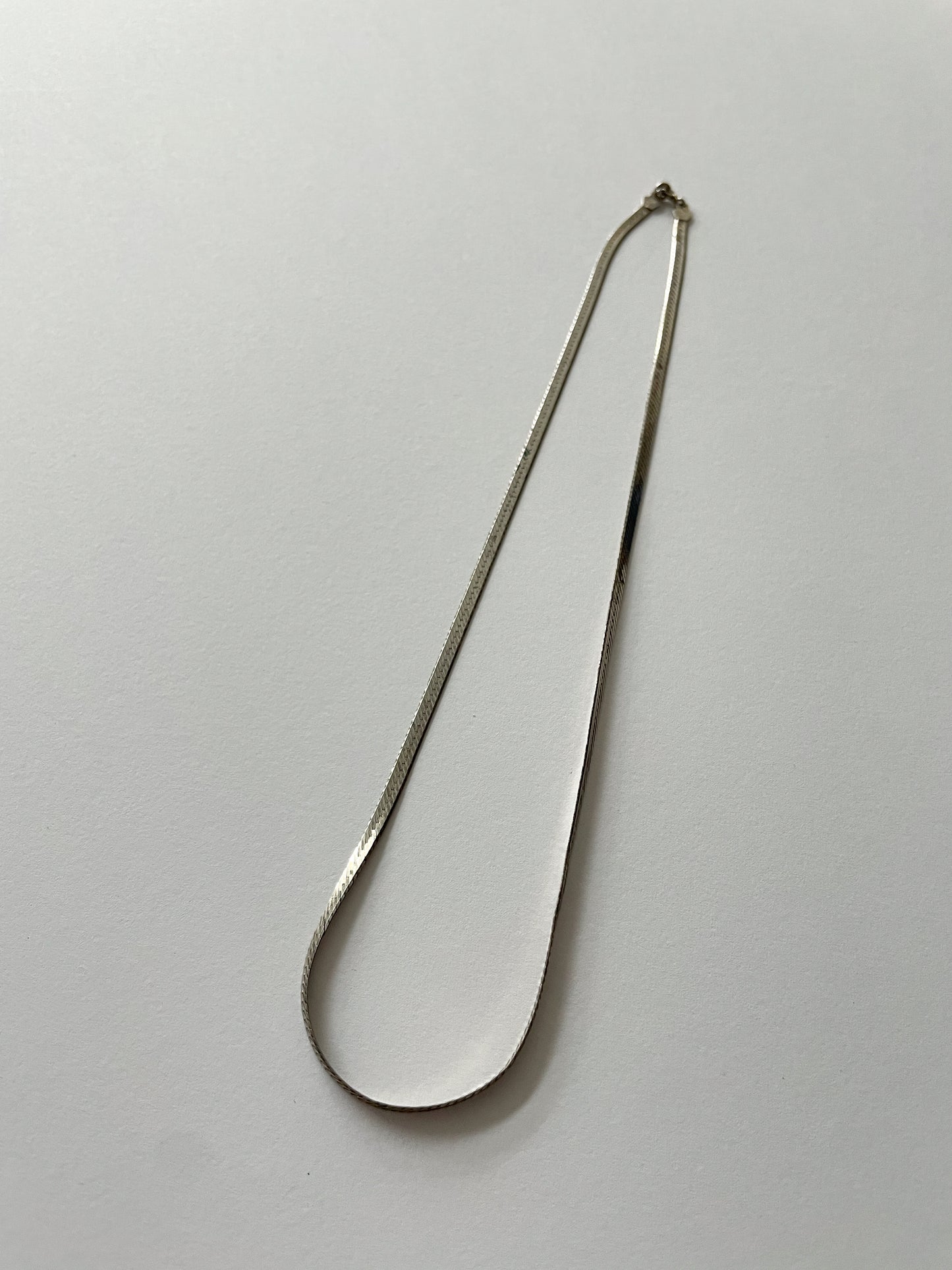 1980s Vintage Sterling Silver 18" Herringbone Chain