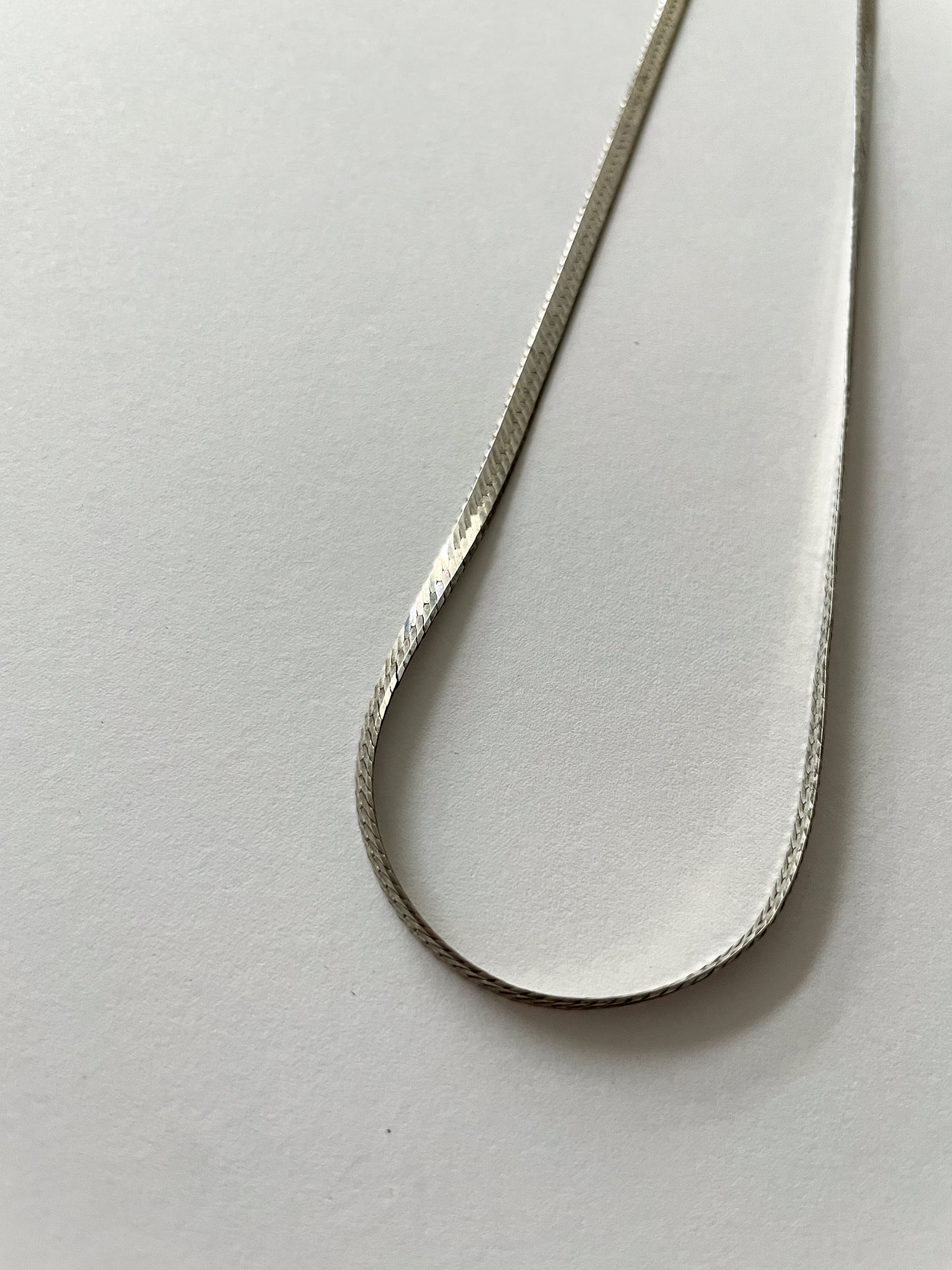 1980s Vintage Sterling Silver 18" Herringbone Chain