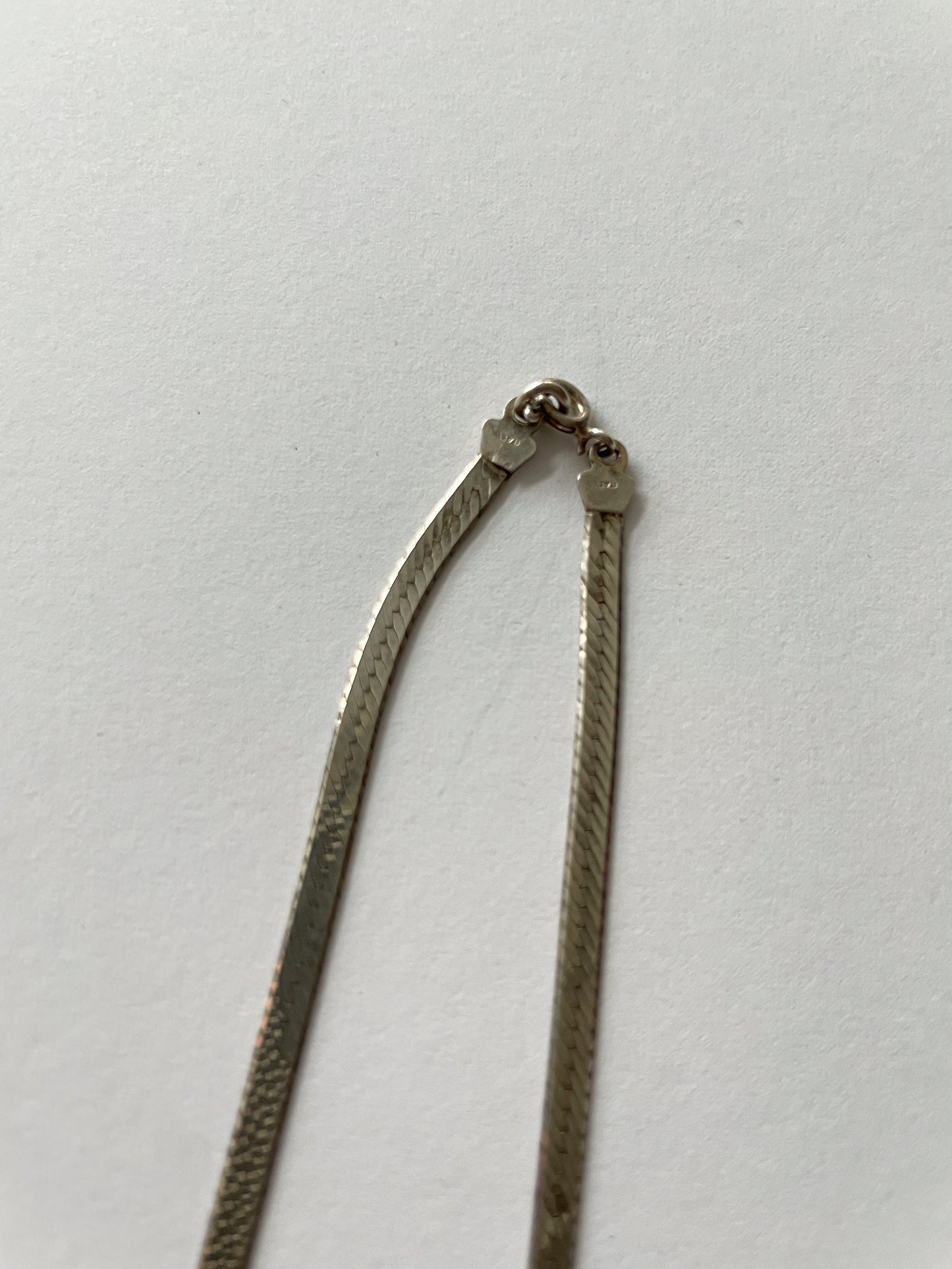 1980s Vintage Sterling Silver 18" Herringbone Chain