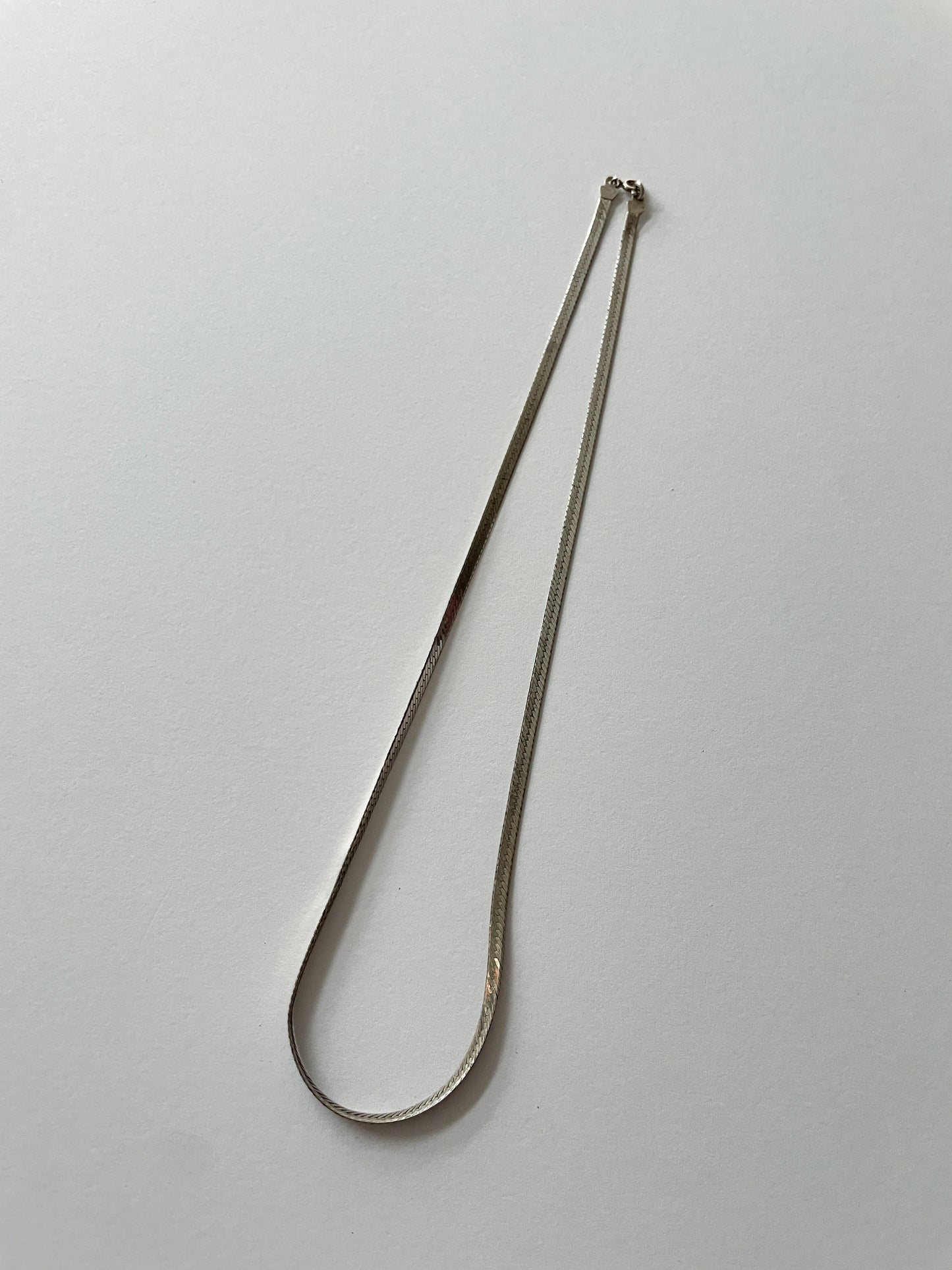 1980s Vintage Sterling Silver 18" Herringbone Chain