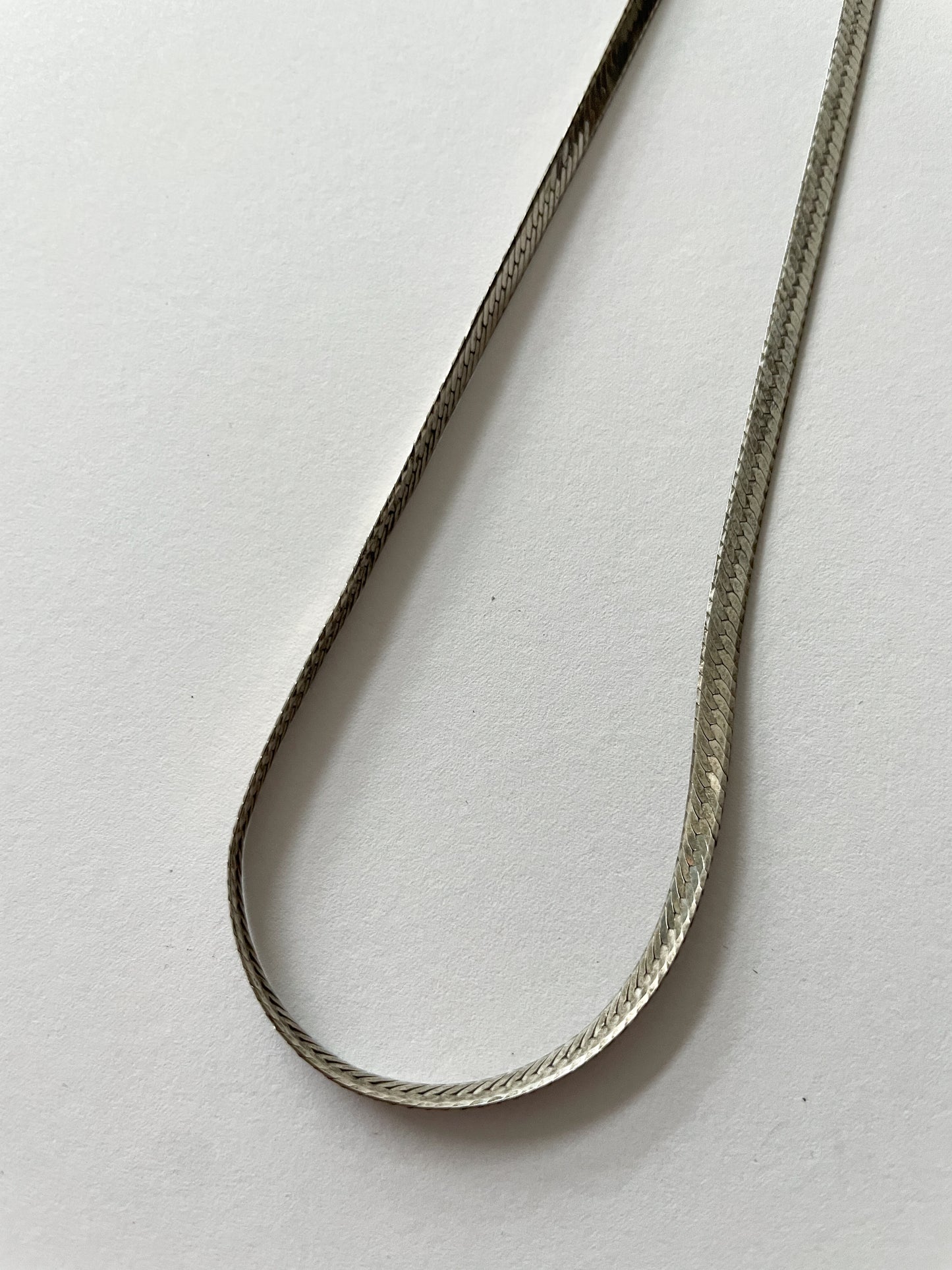 1980s Vintage Sterling Silver 18" Herringbone Chain