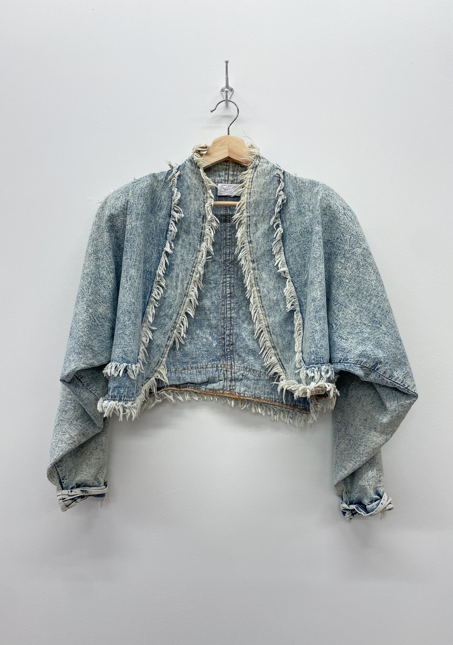 1990s Vintage Light Stone Wash Denim Crop Jacket by Letty's Ann Arbor