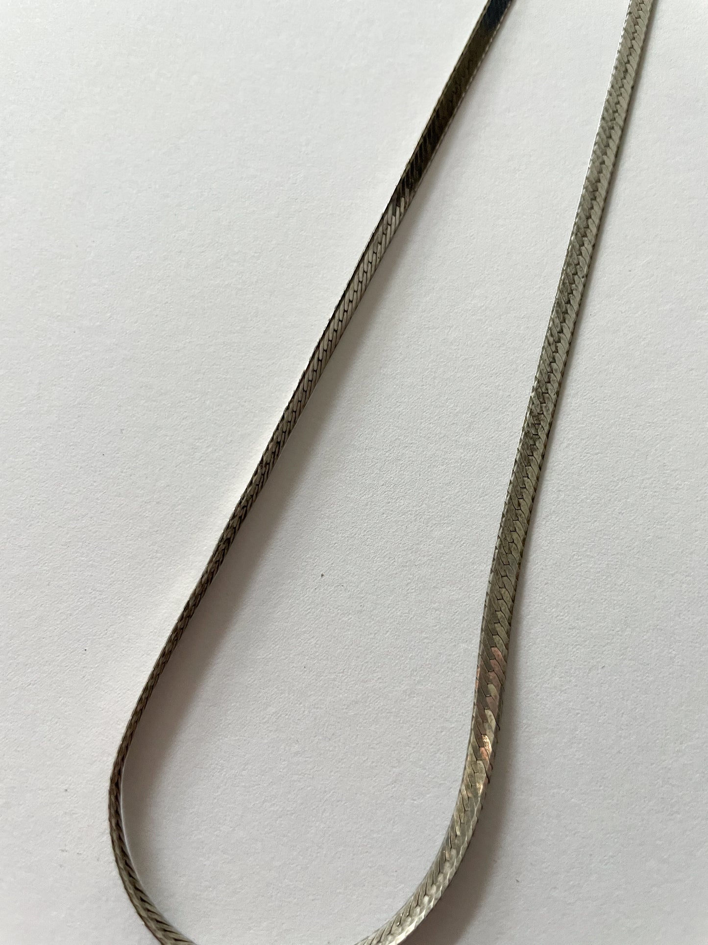 1980s Vintage Sterling Silver 18" Herringbone Chain