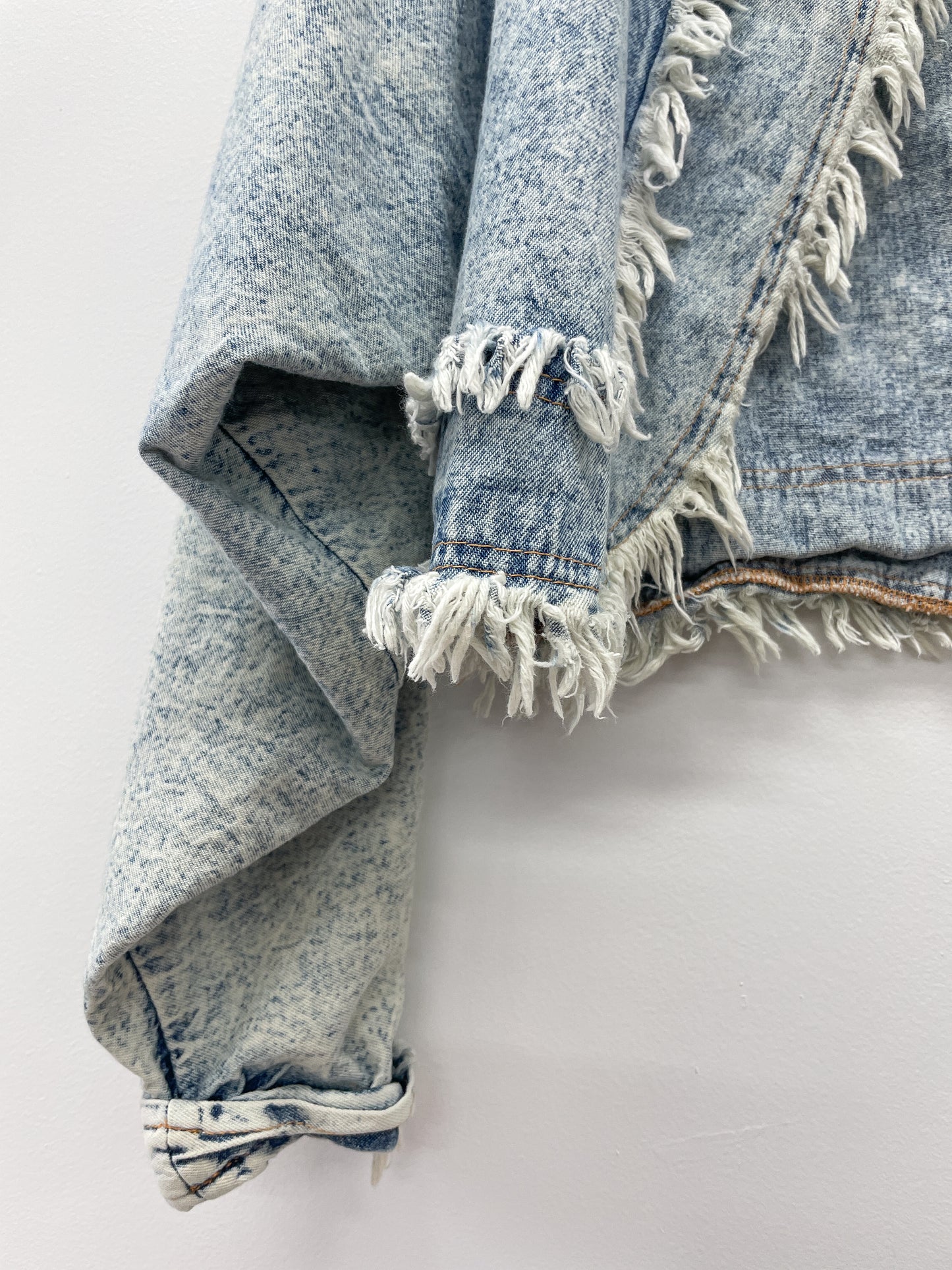 1990s Vintage Light Stone Wash Denim Crop Jacket by Letty's Ann Arbor