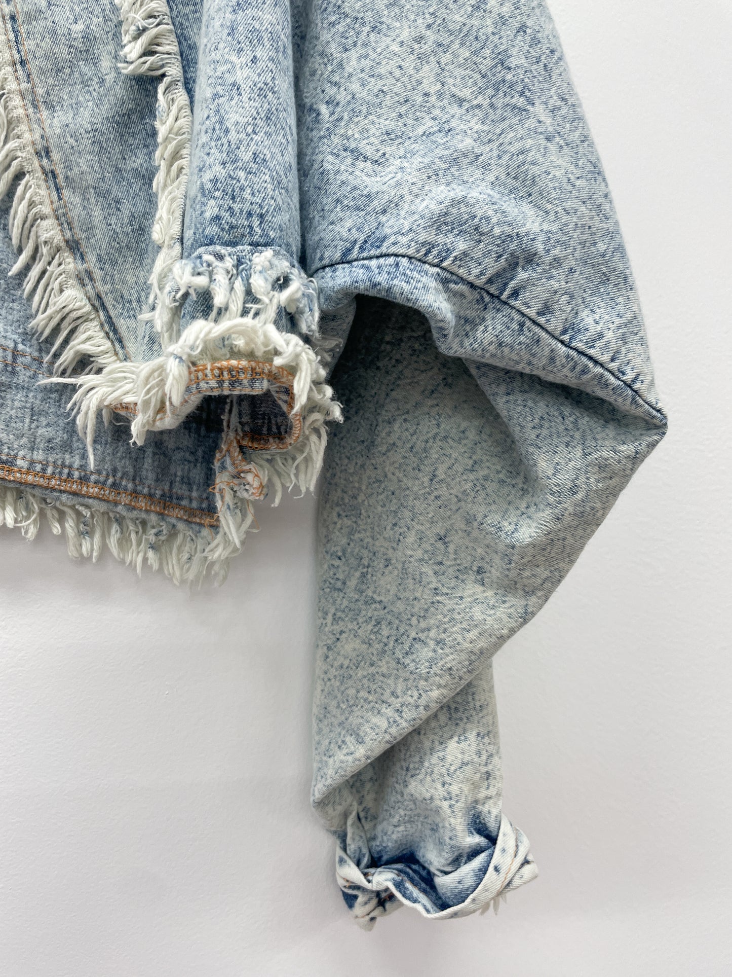 1990s Vintage Light Stone Wash Denim Crop Jacket by Letty's Ann Arbor