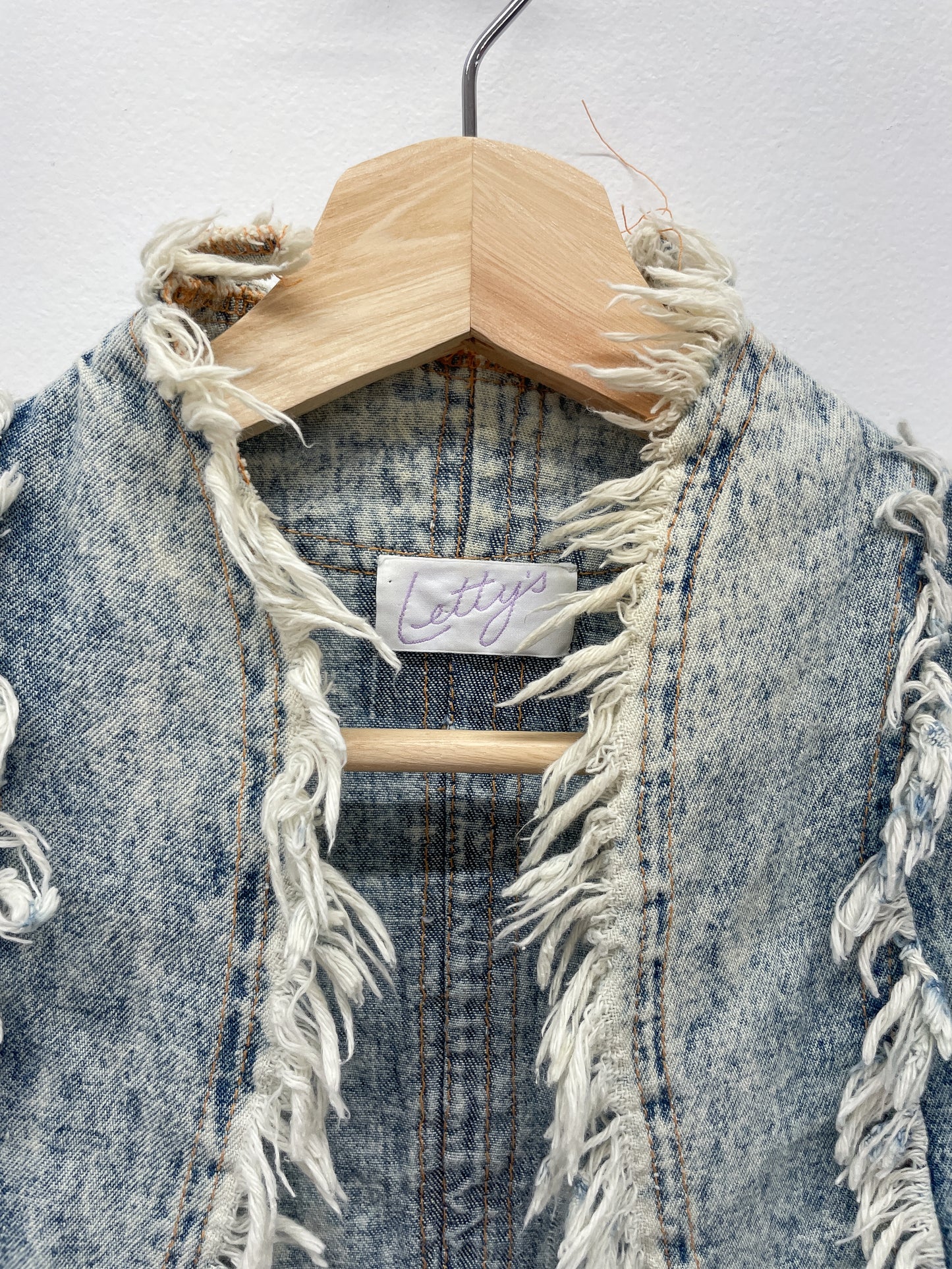 1990s Vintage Light Stone Wash Denim Crop Jacket by Letty's Ann Arbor