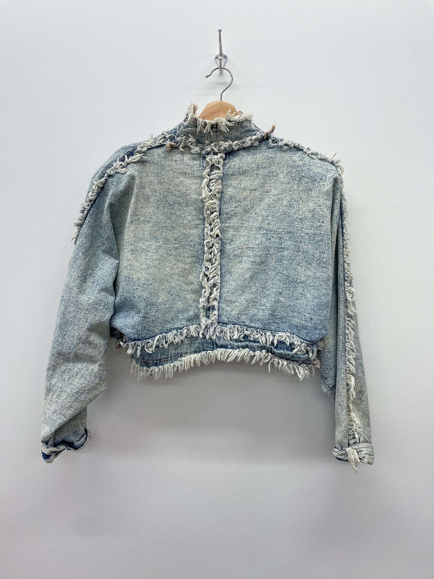 1990s Vintage Light Stone Wash Denim Crop Jacket by Letty's Ann Arbor