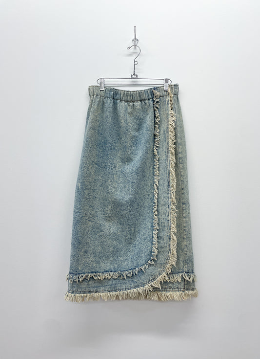 1990s Vintage Light Stone Wash Midi Skirt by Letty's Ann Arbor