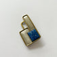 1980s Vintage Lapis & Brass Abstract Brooch Pin