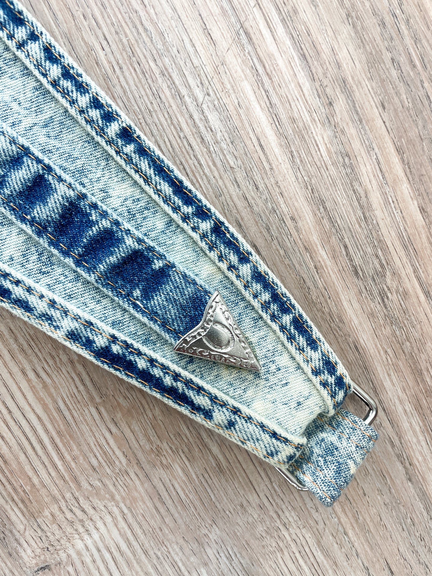 1990s Vintage Stone Wash Belt With Rhinestones - OSFM