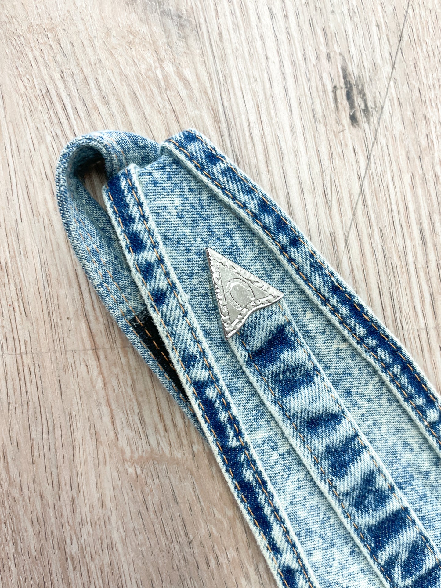 1990s Vintage Stone Wash Belt With Rhinestones - OSFM
