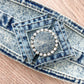 1990s Vintage Stone Wash Belt With Rhinestones - OSFM