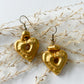 1980s Vintage Golden Chunky Heart Earrings