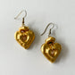 1980s Vintage Golden Chunky Heart Earrings