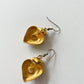 1980s Vintage Golden Chunky Heart Earrings