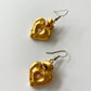 1980s Vintage Golden Chunky Heart Earrings