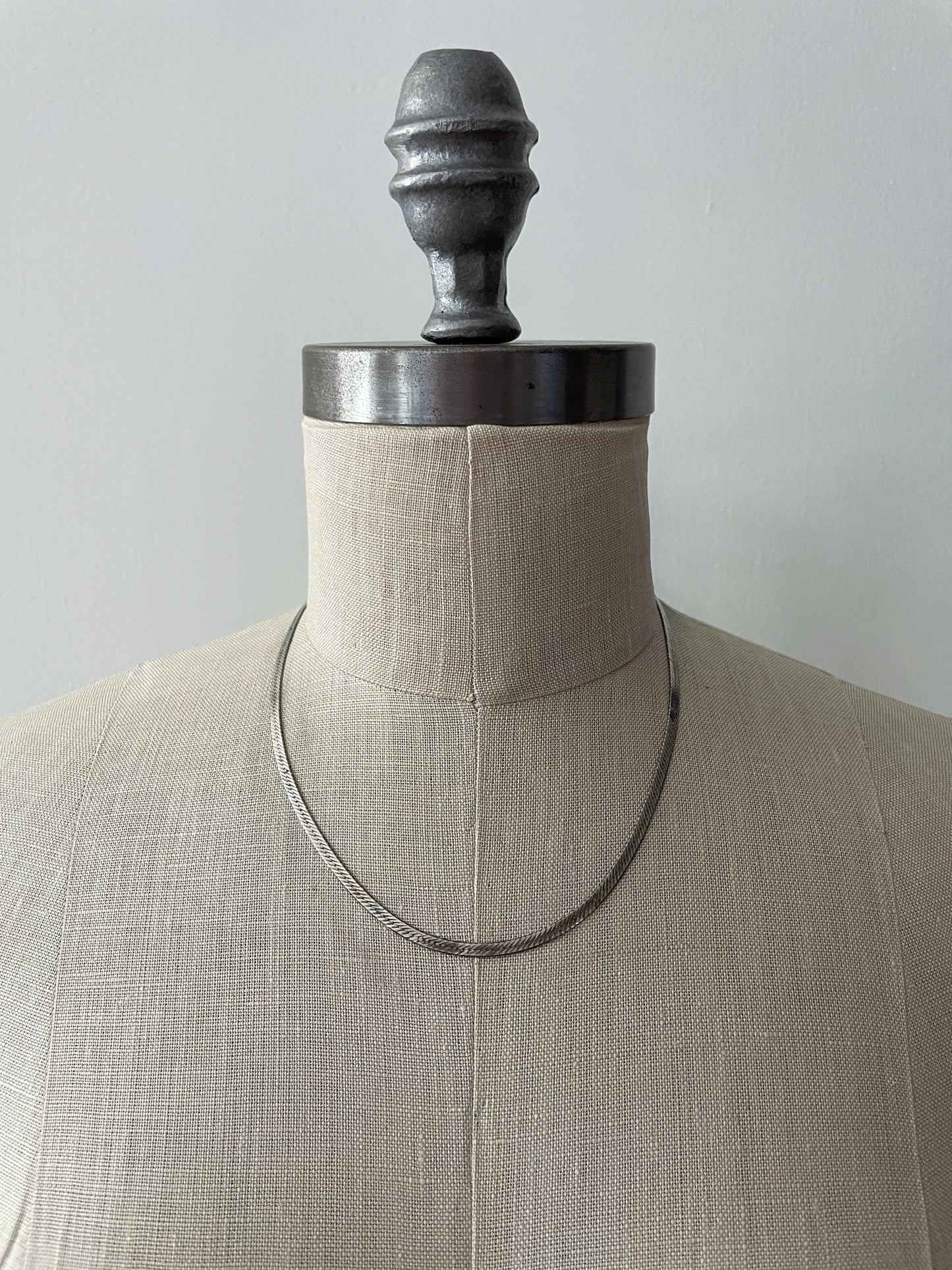 1980s Vintage Sterling Silver 18" Herringbone Chain