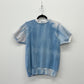 1970's Cloud Tie Dye Baby Blue Short Sleeve Crewneck Sweatshirt