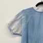 1970's Cloud Tie Dye Baby Blue Short Sleeve Crewneck Sweatshirt