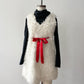 1960's Vintage White Fuzzy Snowball Mod Mini Dress