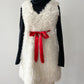 1960's Vintage White Fuzzy Snowball Mod Mini Dress