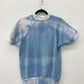 1970's Cloud Tie Dye Baby Blue Short Sleeve Crewneck Sweatshirt