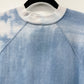 1970's Cloud Tie Dye Baby Blue Short Sleeve Crewneck Sweatshirt