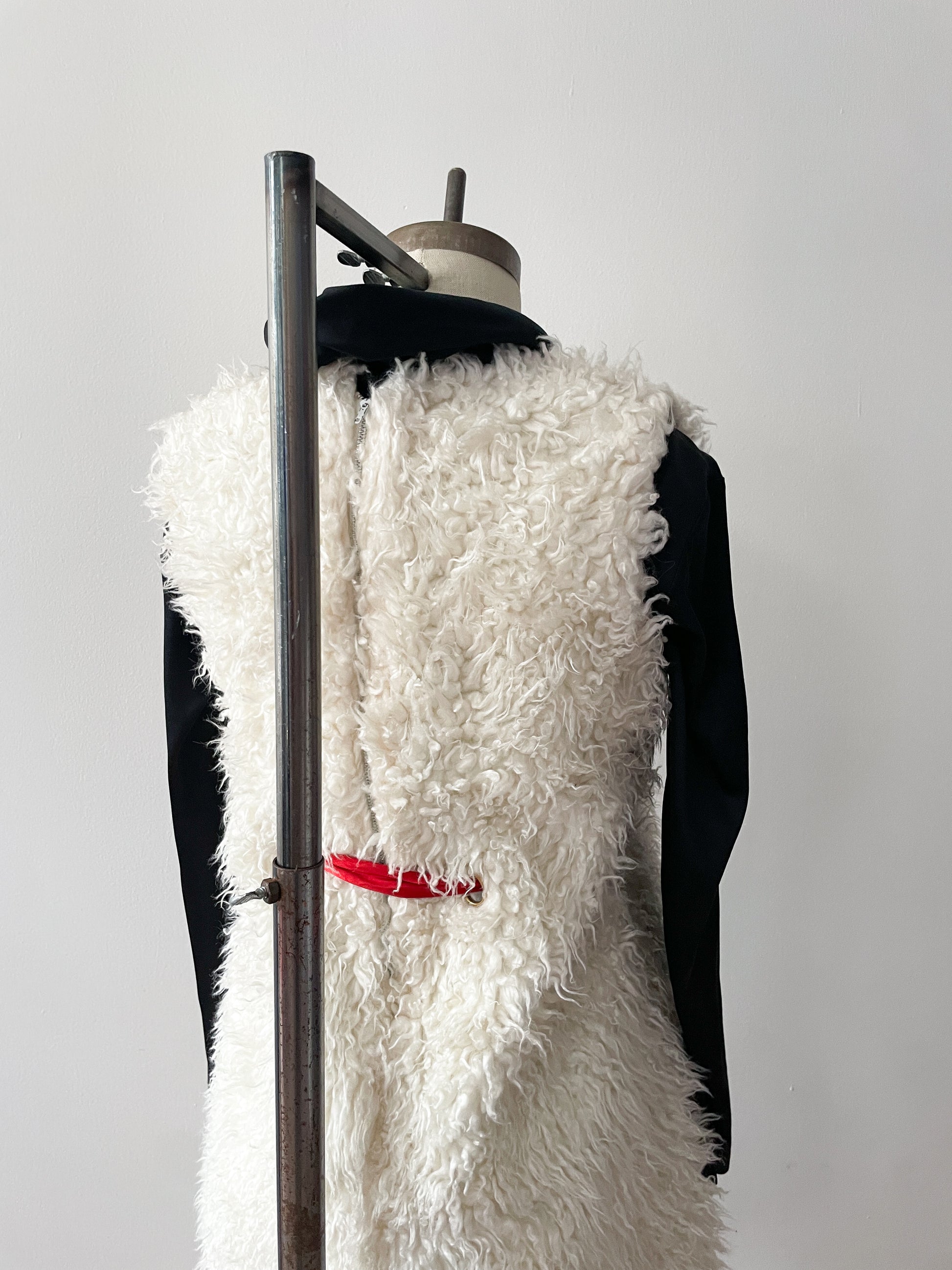 1960's Vintage White Fuzzy Snowball Mod Mini Dress 1960's Vintage White Fuzzy Snowball Mod Mini Dress
