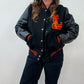 1960s Vintage Leo High School Black and Orange Letterman Jacket