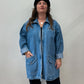 1990s Zip Front 100% Cotton Jean Chore Coat Jacket by Cherokee