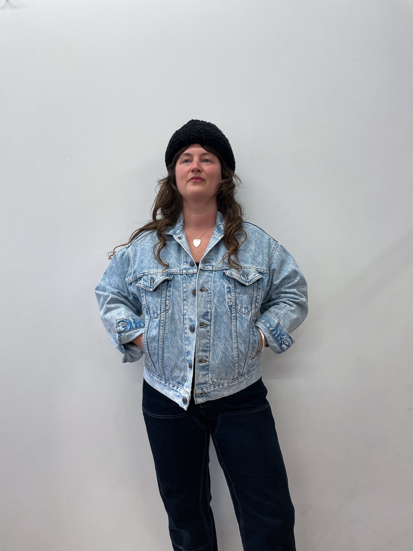 1980s - early 90s Vintage Levi's Stone Wash Light Blue Denim Trucker Jacket