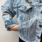 1980s - early 90s Vintage Levi's Stone Wash Light Blue Denim Trucker Jacket