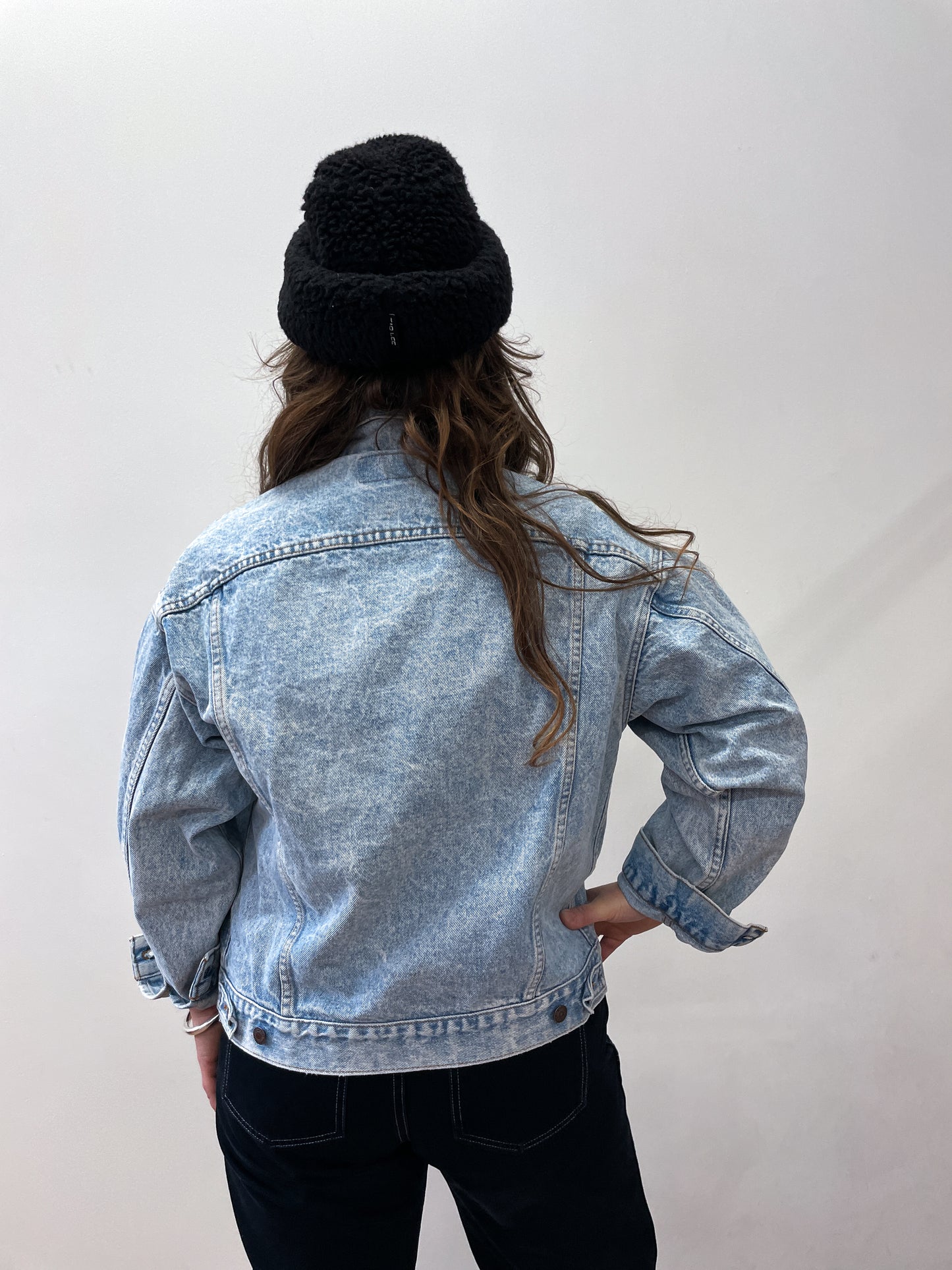 1980s - early 90s Vintage Levi's Stone Wash Light Blue Denim Trucker Jacket