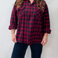 1950s Vintage Pendleton Red Shadow Plaid Flannel Button Down