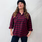 1950s Vintage Pendleton Red Shadow Plaid Flannel Button Down