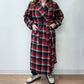 1940s - early 1950s Vintage Pendleton Woolen Mills Red Gray Wool Plaid Long Robe