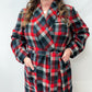 1940s - early 1950s Vintage Pendleton Woolen Mills Red Gray Wool Plaid Long Robe