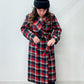 1940s - early 1950s Vintage Pendleton Woolen Mills Red Gray Wool Plaid Long Robe