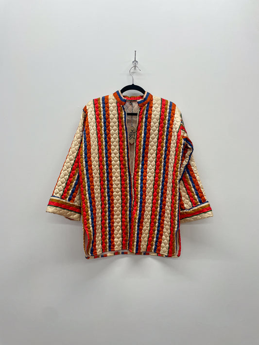 1960s Vintage Quilted Zip Up Tunic Shirt