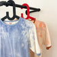 1970s Vintage Levi's Baby Blue Tie Dye Ringer T-Shirt